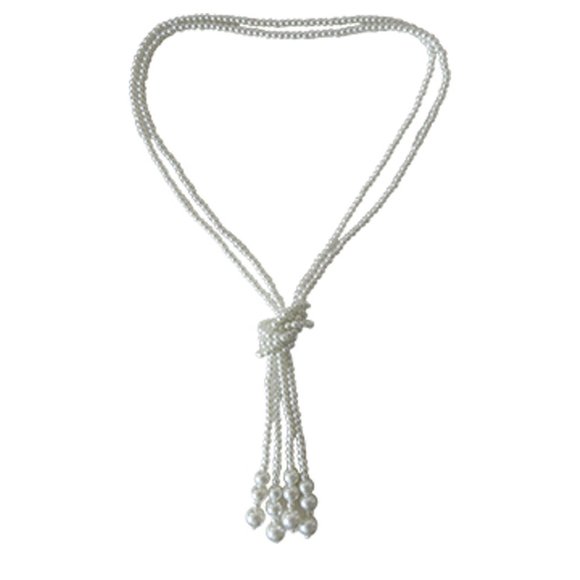 Jewelry - #29 🔥🔥Pearl Knot Necklace Adjustble W/grad Tsl